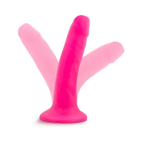 Neo 6 in. Dual Density Dildo Neon in Pink