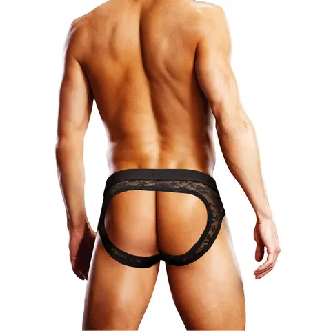 Prowler Lace Open Brief Black M