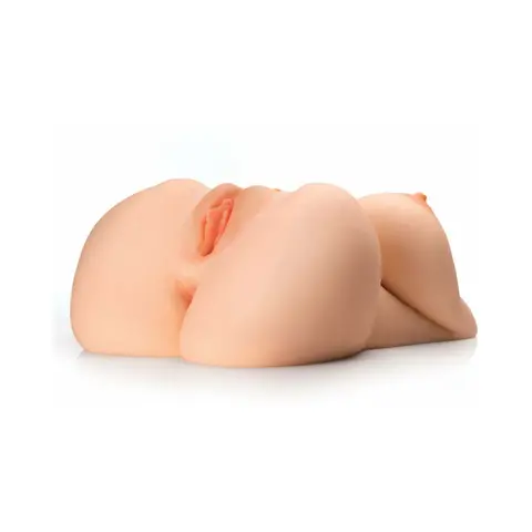 PDX Plus EZ Bang Torso Dual Entry Masturbator in Beige