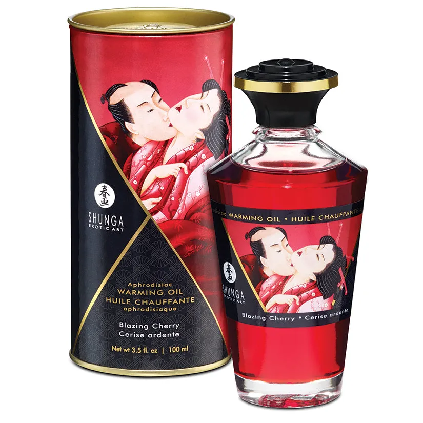 Shunga Aphrodisiac Warming Oil Blazing Cherry 3.5 oz.