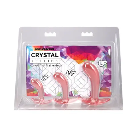 Crystal Jellies Curved Anal Trainer Set in Pink