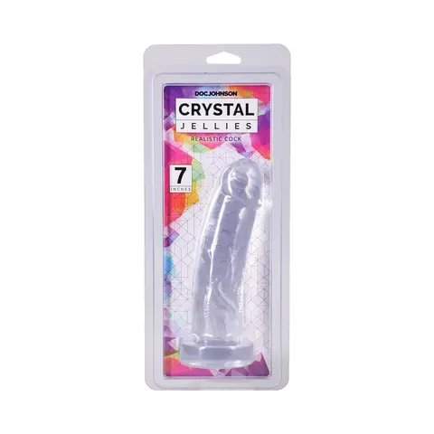 Crystal Jellies Realistic Cock 7 in. in Clear