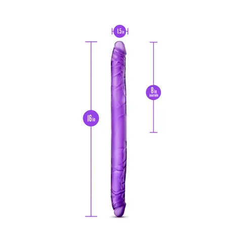 B Yours 16 in. Double Dildo in Purple