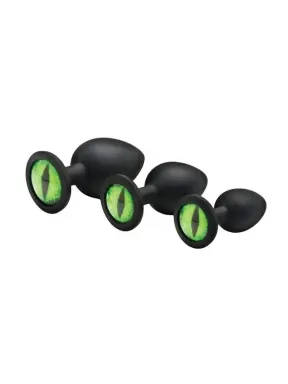 Creature Cocks Green Eyes Silicone Butt Plug Set