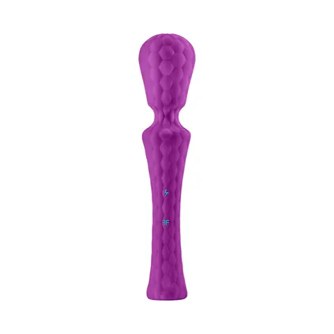 FemmeFunn Ultra Wand XL Rechargeable Flexible Textured Silicone Vibrator in Purple