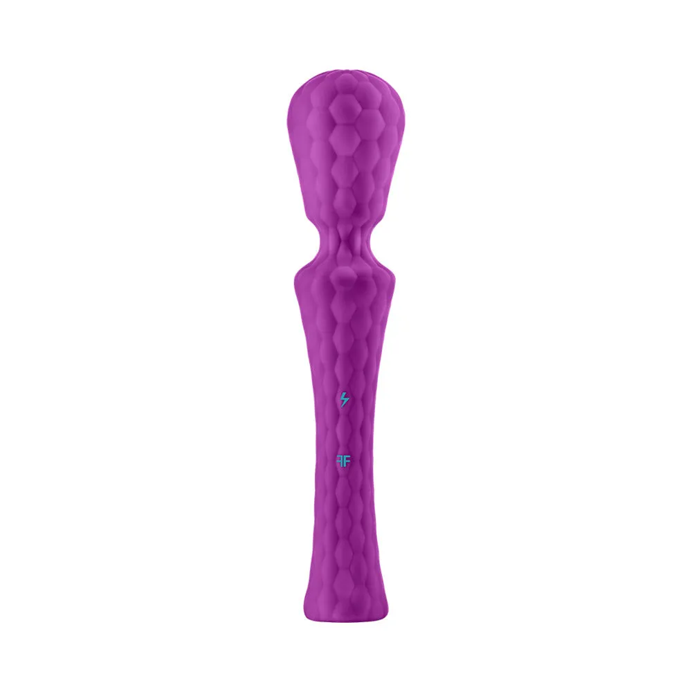 FemmeFunn Ultra Wand XL Rechargeable Flexible Textured Silicone Vibrator in Purple