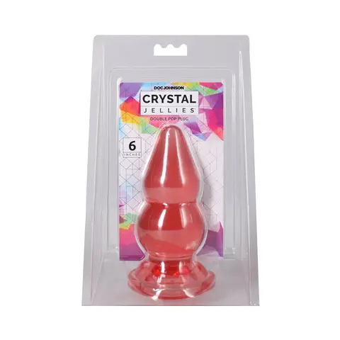 Crystal Jellies Double Pop Plug 6 in. in Pink