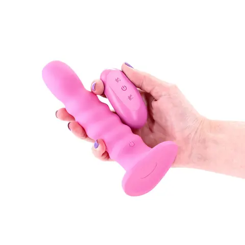 Colours Ribbed Vibrating 6in in Pink