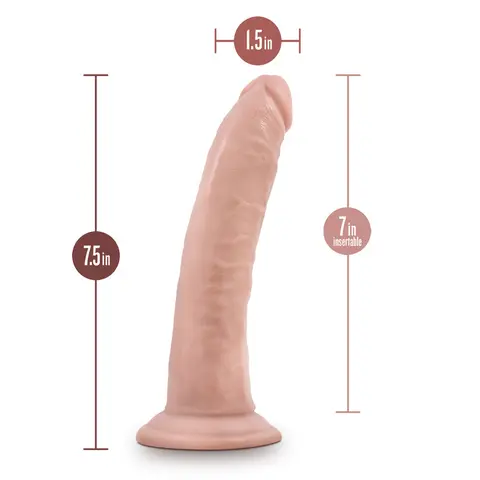 Dr. Skin Plus Realistic 7 in. Triple Density Posable Dildo in Beige
