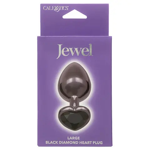 Jewel Large Black Diamond Heart Plug
