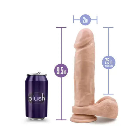 Au Naturel 9.5 in. Posable Dual Density Dildo with Balls in Beige