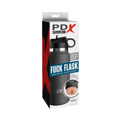 PDX Plus Fuck Flask Secret Delight Discreet Stroker Grey Bottle in Light