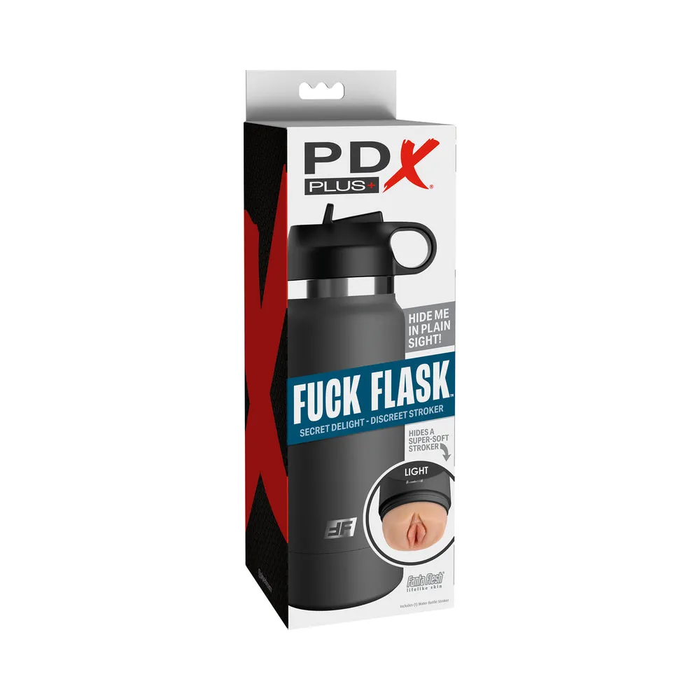 PDX Plus Fuck Flask Secret Delight Discreet Stroker Grey Bottle in Light