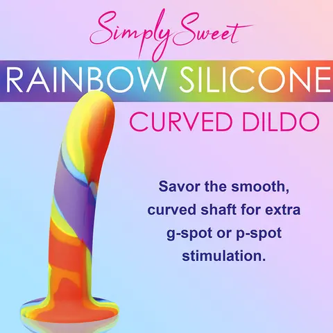 Simply Sweet Rainbow Silicone Dildo