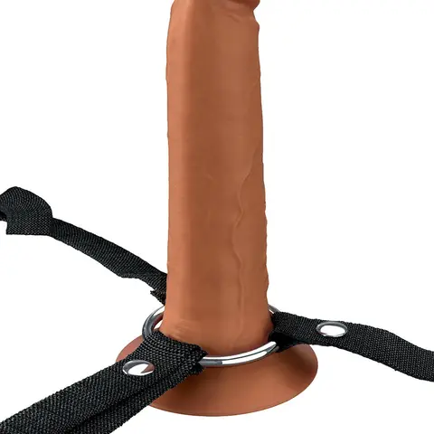 Fantasy X-Tensions Elite Hollow Silicone Strap-On 7 in. in Brown