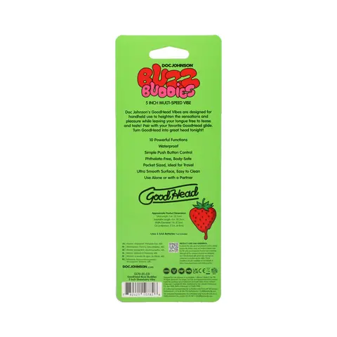 GoodHead Buzz Buddies 5 in. Muti-Speed Vibe Strawberries