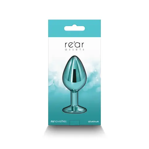 Rear Assets Metal Anal Plug Medium in Teal