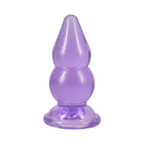 Crystal Jellies Double Pop Plug 6 in. in Purple