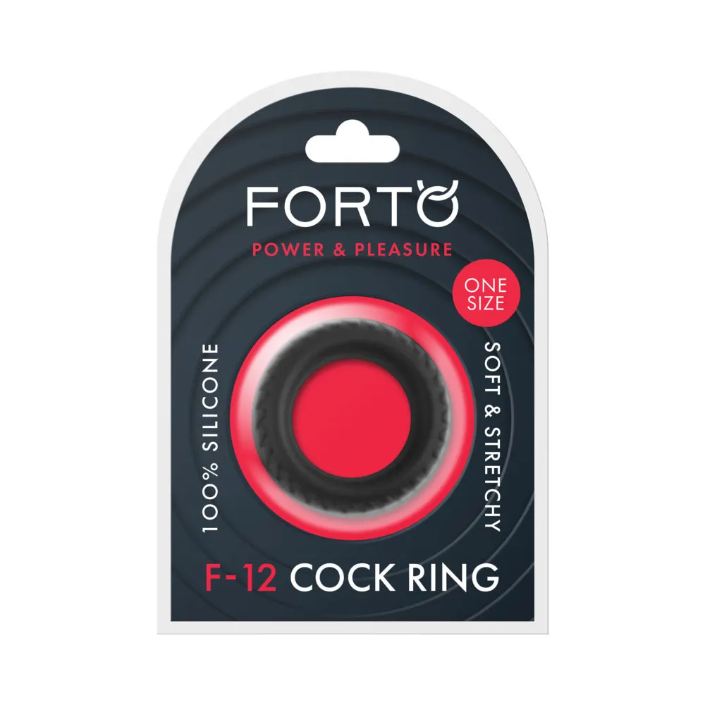 Forto F-12 Liquid Silicone Cockring 35mm in Black