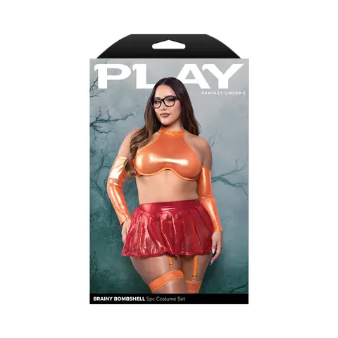 Fantasy Lingerie Play Brainy Bombshell 5-Piece Character Costume Set XL/2XL