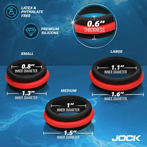 JOCK Enhancers Set of 3 - 2-in-1 Silicone C-Rings