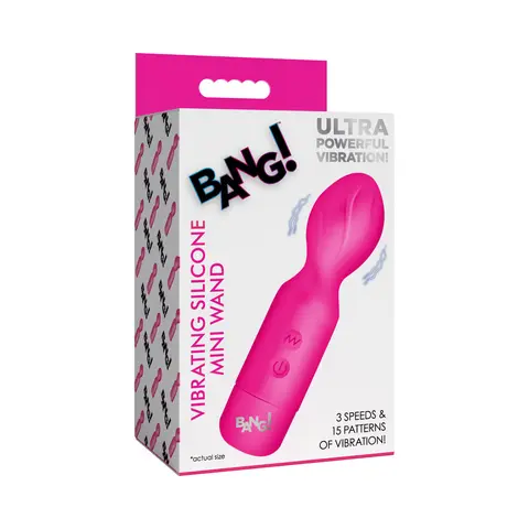 BANG! Vibrating Silicone Mini Wand in Pink