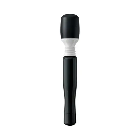 Mini Wanachi Waterproof Massager Flexible Silicone Wand Vibrator in Black