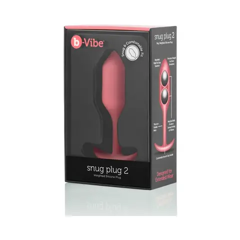 b-Vibe Snug Plug 2 Weighted Silicone Anal Plug in Coral