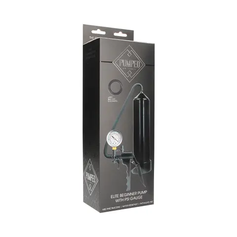 Pumped Elite Beginner Pump With PSI Gauge in Black