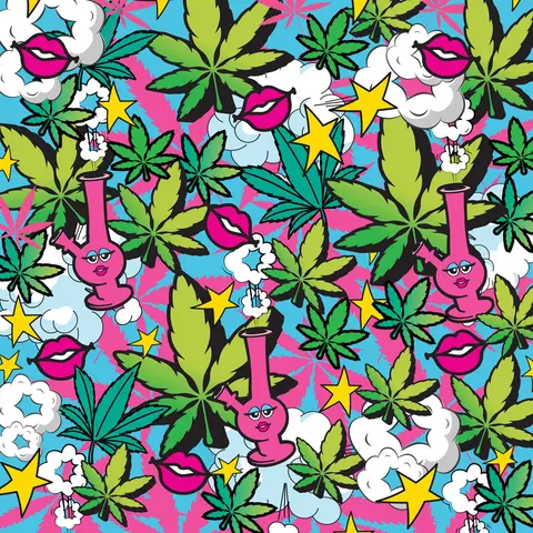 Prints Charming Buzzed Rechargeable 3.5" Bullet - Stoner Chick - Blue