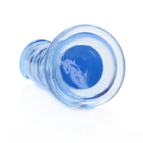 RealRock Crystal Clear Straight 6 in. Dildo Without Balls in Blue