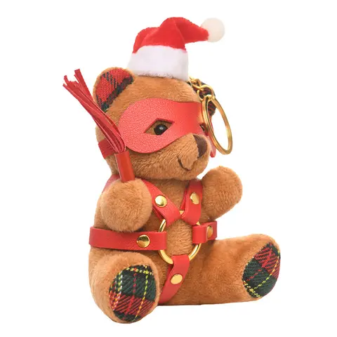 Master Series Holiday Bondage Bear Keychain Brown