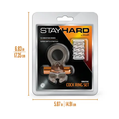 Stay Hard Vibrating Cock Ring Set with Sleeve 4