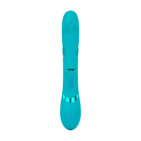 VIVE Fiore Rechargeable G-Spot Air Wave and Tapping Flared Clit Stimulator in Blue