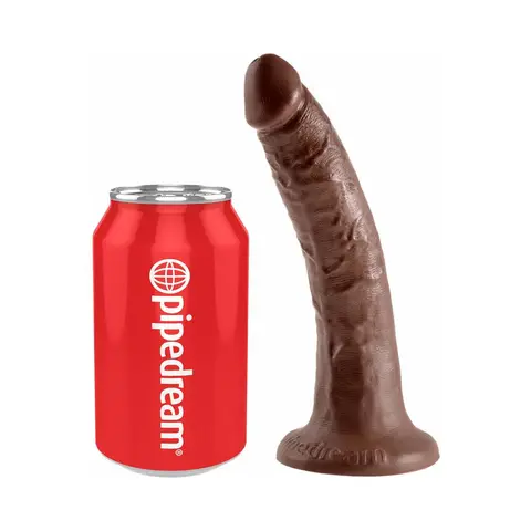 King Cock 7 in. Cock Realistic Dildo With Suction Cup in Brown