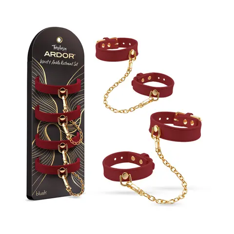 Temptasia Ardor Wrist & Ankle Restraints in Red