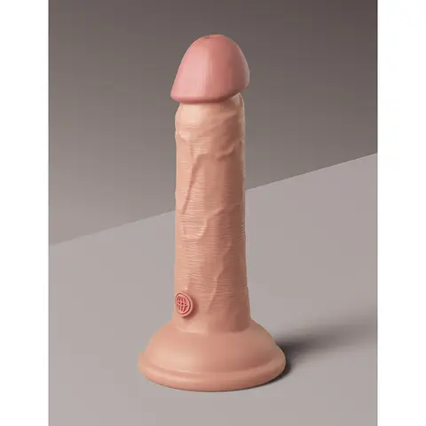 King Cock Elite 6 in. Dual Density Silicone Cock Realistic Dildo With Suction Cup Beige