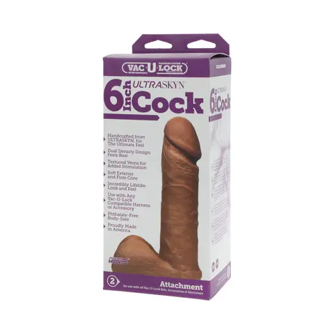 Vac-U-Lock - 6-Inch ULTRASKYN Cock Brown