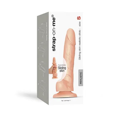 Strap-On-Me Realistic Collection Sliding Skin Dual-Density Silicone Dildo Fuchsia M