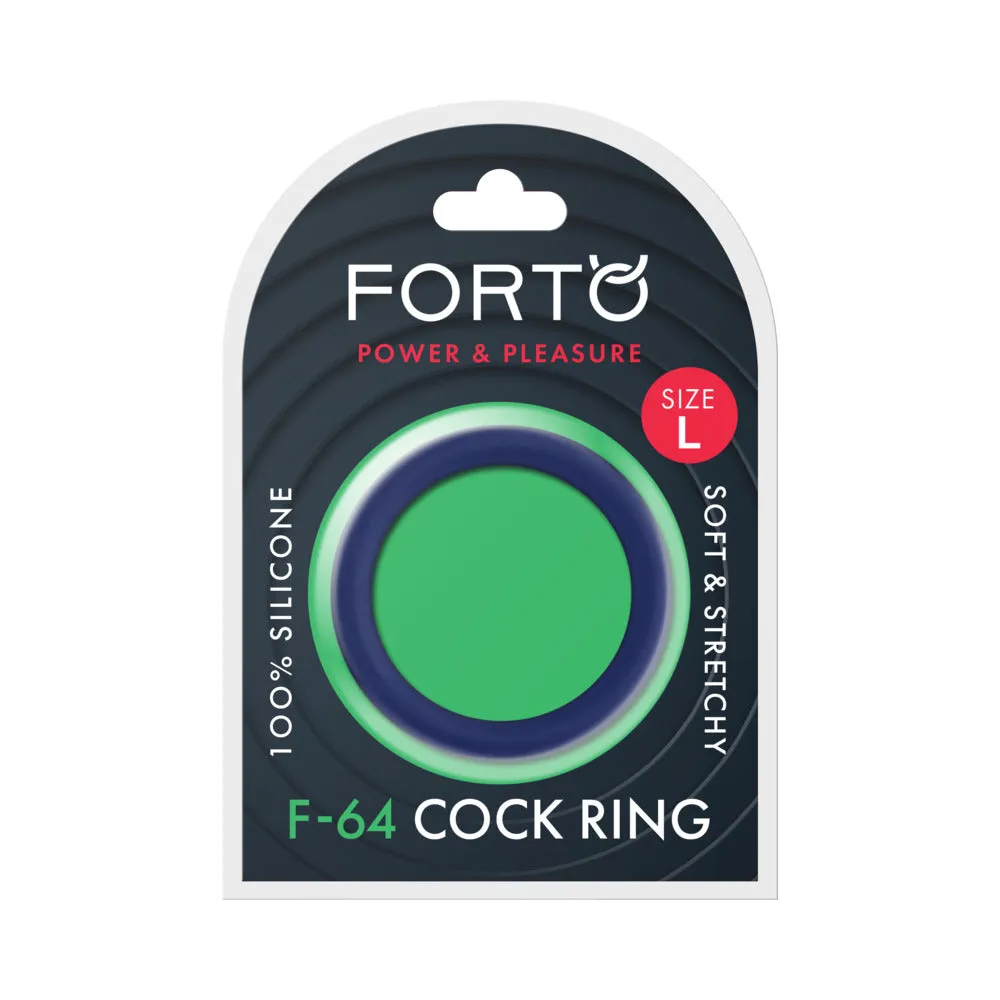 Forto F-64 Wide Liquid Silicone Cockring Large in Blue