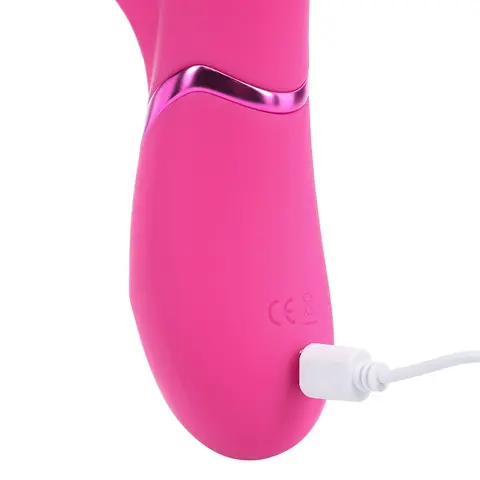 VIVE Fiore Rechargeable G-Spot Air Wave and Tapping Flared Clit Stimulator in Pink