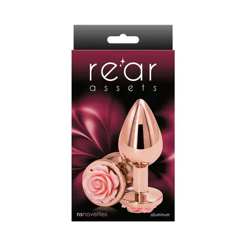 Rear Assets Rose Anal Plug Medium in Pink