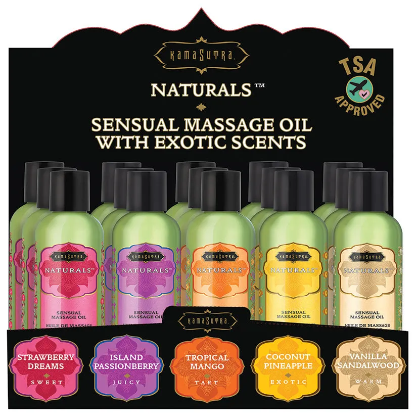 Kama Sutra Naturals Massage Oil 2 oz. Assorted Prepack