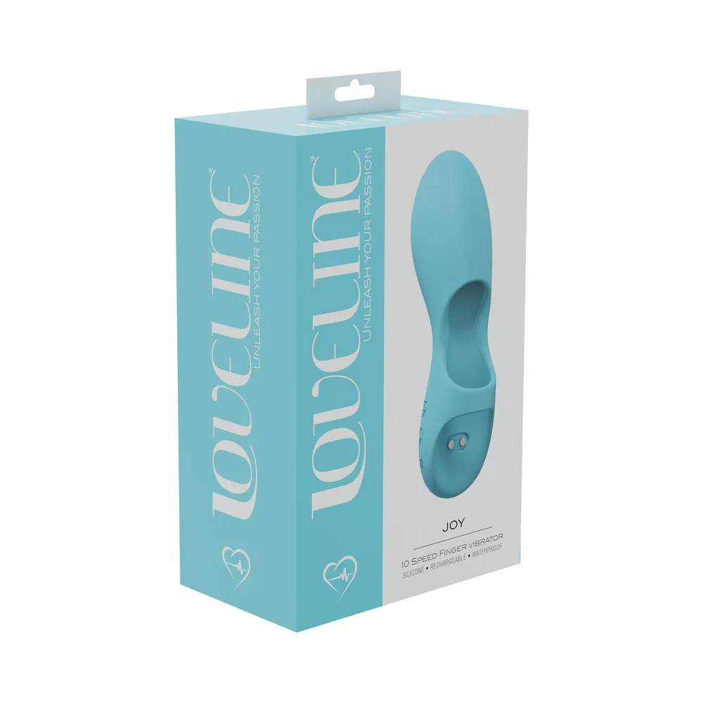 LoveLine Joy 10 Speed Finger Vibe Silicone Rechargeable Waterproof in Blue
