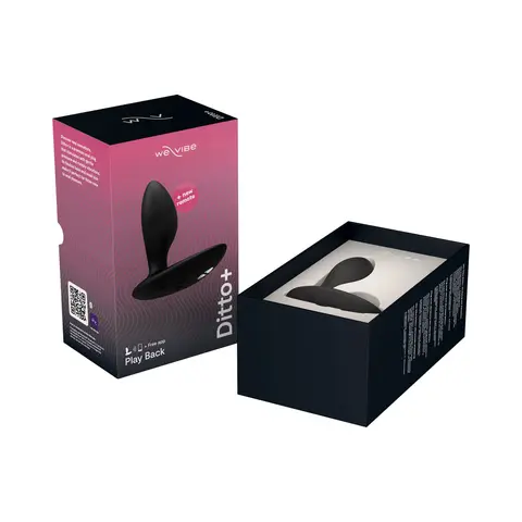 We-Vibe Ditto+ Rechargeable Remote Control Vibrating Anal Plug Satin Black