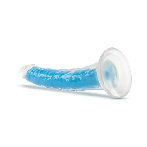 Neo Elite Glow in the Dark Prysm 7 in. Silicone Dual Density Dildo Neon Blue