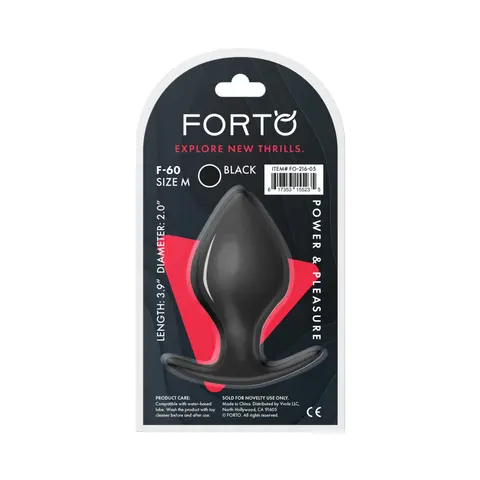 Forto F-60 Spade Silicone Anal Plug Medium in Black