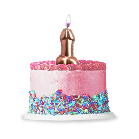 Pink Foil Penis Balloon Candle