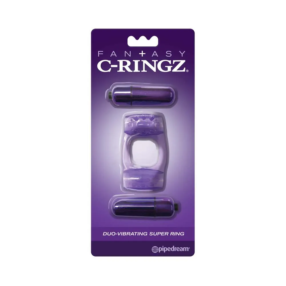 Fantasy C-Ringz Duo-Vibrating Super Ring With Dual Bullets in Purple