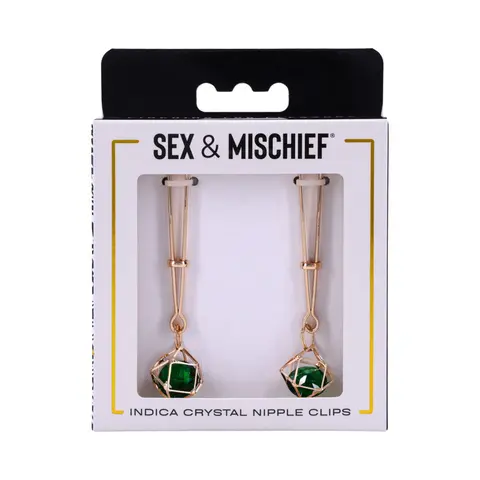 Sportsheets Sex & Mischief Indica Crystal Nipple Clips